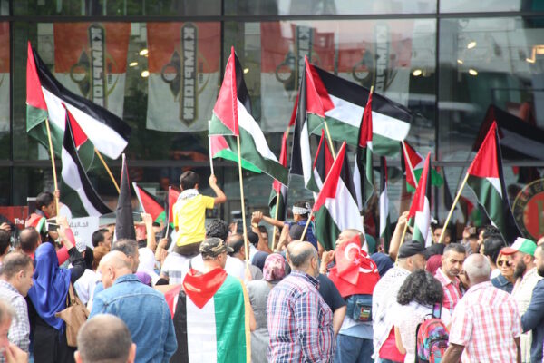 Manifestazione pro Palestina contro Israele a Rotterdam nel 2017