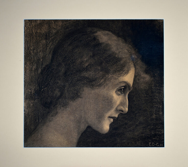 Autoritratto, Emma Dessau Goitein 1911, carboncino su carta